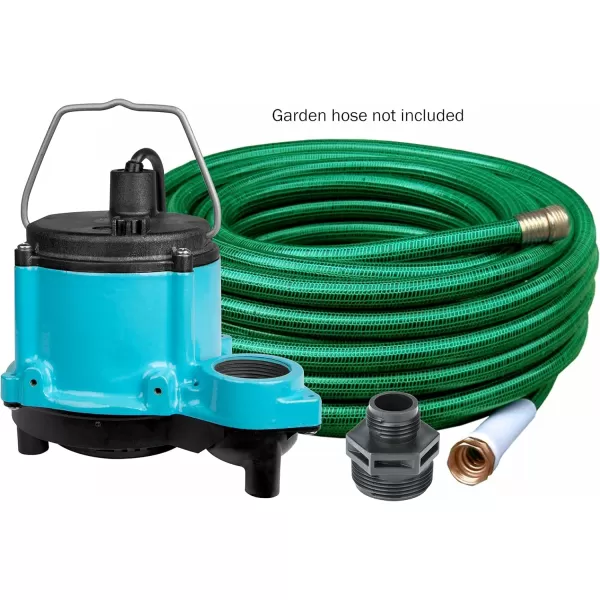 imageLittle Giant 6CIMR 115Volt 13 HP 2750 GPH Manual Submersible SumpUtility Pump with 25Ft Cord Blue 506274Pump  Hose Kit