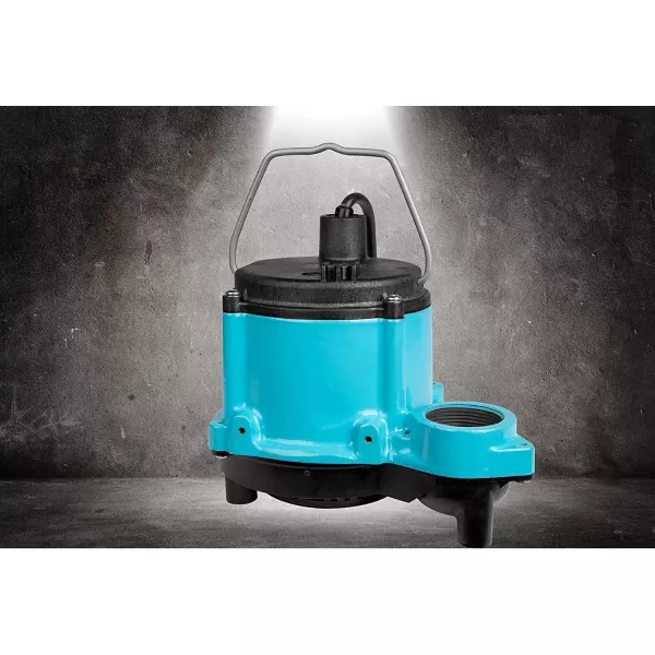 imageLittle Giant 6CIMR 115Volt 13 HP 2750 GPH Manual Submersible SumpUtility Pump with 25Ft Cord Blue 506274Pump