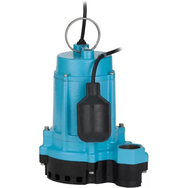 imageLittle Giant 6ECCIARF 13 HP 115Volt 3180 GPH Automatic Cast Iron Submersible SumpEffluent Pump with Polypropylene Base Piggyback Mechanical Float Switch and 30Ft Power Cord Blue 506808PUMP