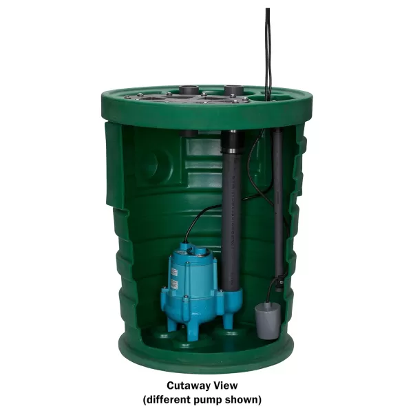 imageLittle Giant 9SF2V2D Pit Plus SR Sewage Basin System with 115Volt 410 HP 6000 GPH 9SCCIM Sewage Pump and 20Ft Cord GreenBlueBlack 50966120x30  9SCCIM  Float  No Alarm  2 Vent