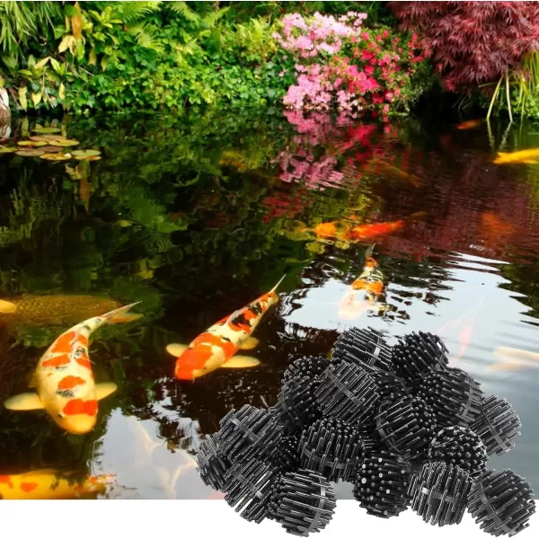 imageLittle Giant BM30PW Biological Media Balls 30 Count for Pond Filtration Systems Skimmers and Waterfall Filters Black 566112