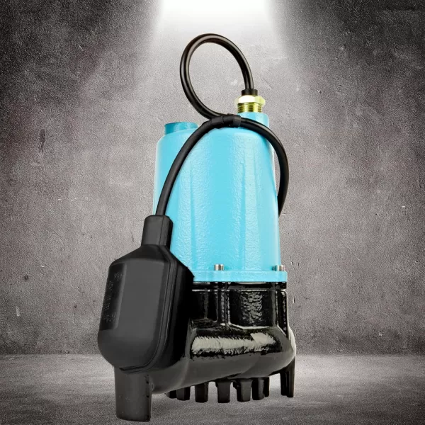 imageLittle Giant BSC33V 13 HP 115 Volt 3000 GPH Automatic Submersible Cast Iron SumpEffluent Pump with Piggyback Vertical Float Switch and 10Ft Cord Blue 506254506256