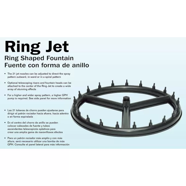 imageLittle Giant RJ21 17inch Diameter Spray Ring with 21 Jets for Pond Fountain or Water Display Black 517200