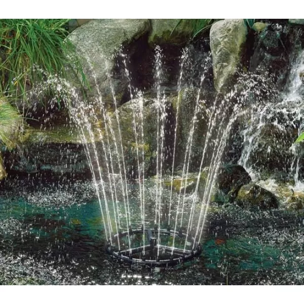 imageLittle Giant RJ21 17inch Diameter Spray Ring with 21 Jets for Pond Fountain or Water Display Black 517200