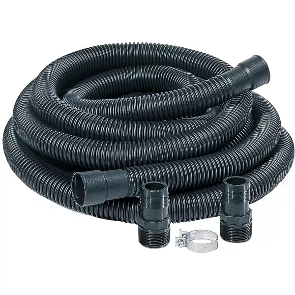 imageLittle Giant SPDK Sump Pump Discharge Hose Kit 114inch Hose  112 Inch and 114 Inch Adaptors 24FeetBlue