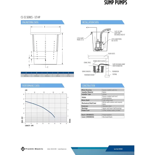 imageLittle Giant SPDK Sump Pump Discharge Hose Kit 114inch Hose  112 Inch and 114 Inch Adaptors 24FeetBlue