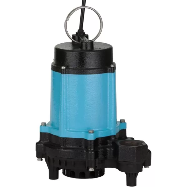 imageLittle Giant 10ECCIM 115Volt 12 HP 4020 GPH Manual Cast Iron SumpEffluentEmergency Pump with Polypropylene base no switch 20ft cord Blue 510800