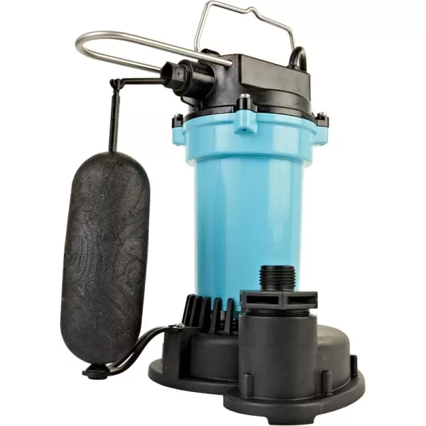 imageLittle Giant 55ASPA 115Volt 2100 GPH 14 HP Automatic Aluminum Sump Pump with SnapAction Float Switch and 10Ft Cord Blue or Black 505702