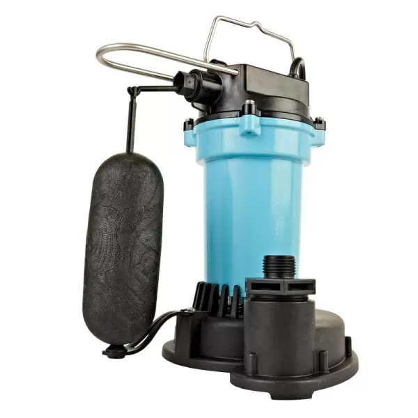 imageLittle Giant 55ASPA 115Volt 2100 GPH 14 HP Automatic Aluminum Sump Pump with SnapAction Float Switch and 25Ft Cord Blue or Black 505703