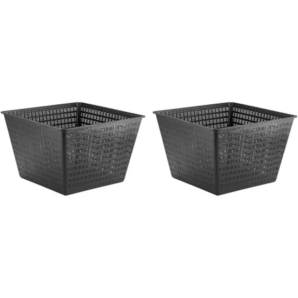 imageLittle Giant 566556 UPB1212PW Square Aquatic Plant Basket for Ponds 1135 inches Square x 735 inches high Black 5665561 Count Pack of 2