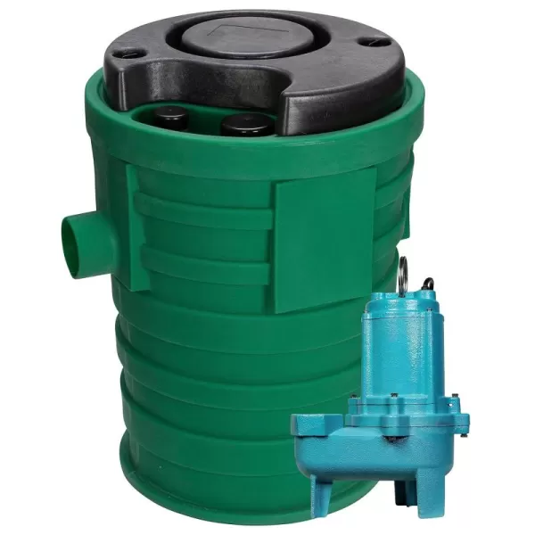 imageLittle Giant 9SF2V2D Pit Plus SR Sewage Basin System with 115Volt 410 HP 6000 GPH 9SCCIM Sewage Pump and 20Ft Cord GreenBlueBlack 50966120x30  9SCCIM  Float  No Alarm  2 Vent