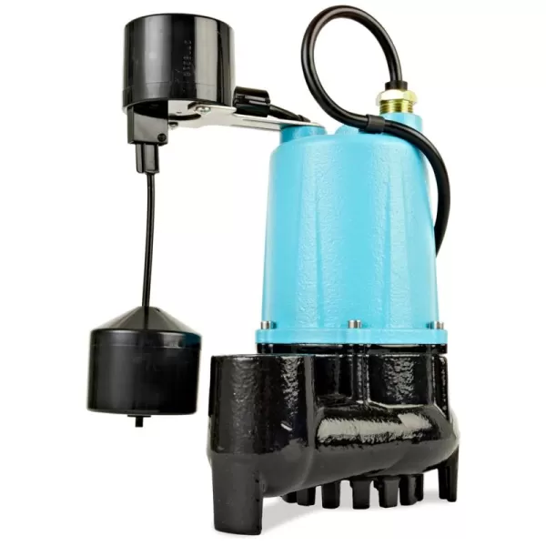 imageLittle Giant BSC33V 13 HP 115 Volt 3000 GPH Automatic Submersible Cast Iron SumpEffluent Pump with Piggyback Vertical Float Switch and 10Ft Cord Blue 506254506254