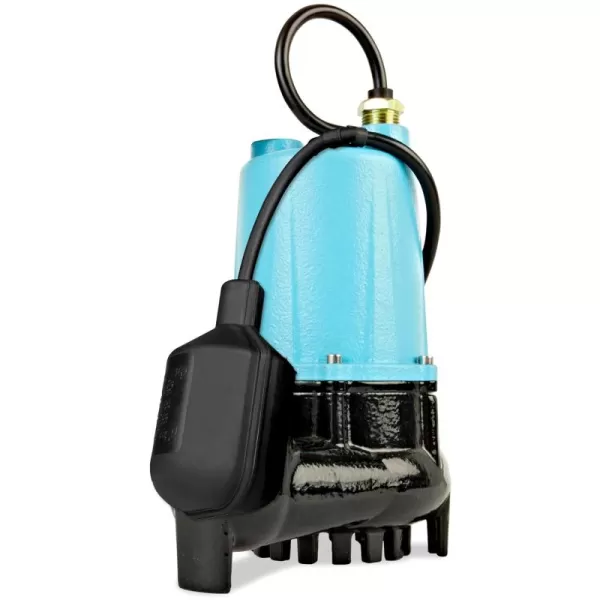 imageLittle Giant BSC33V 13 HP 115 Volt 3000 GPH Automatic Submersible Cast Iron SumpEffluent Pump with Piggyback Vertical Float Switch and 10Ft Cord Blue 506254506256