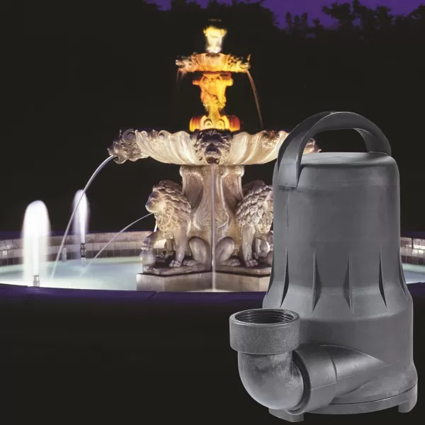 imageLittle Giant PWM2600 115Volt 2550 GPH Submersible Wet Rotor Waterfall Stream Pond Pump with 20Ft Cord Black 5172502550 GPH 155 Watts