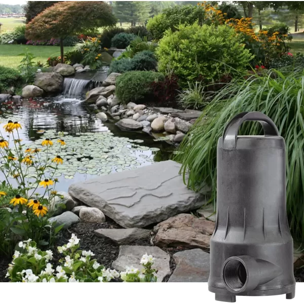 imageLittle Giant PWM2600 115Volt 2550 GPH Submersible Wet Rotor Waterfall Stream Pond Pump with 20Ft Cord Black 5172504080 GPH 410 Watts