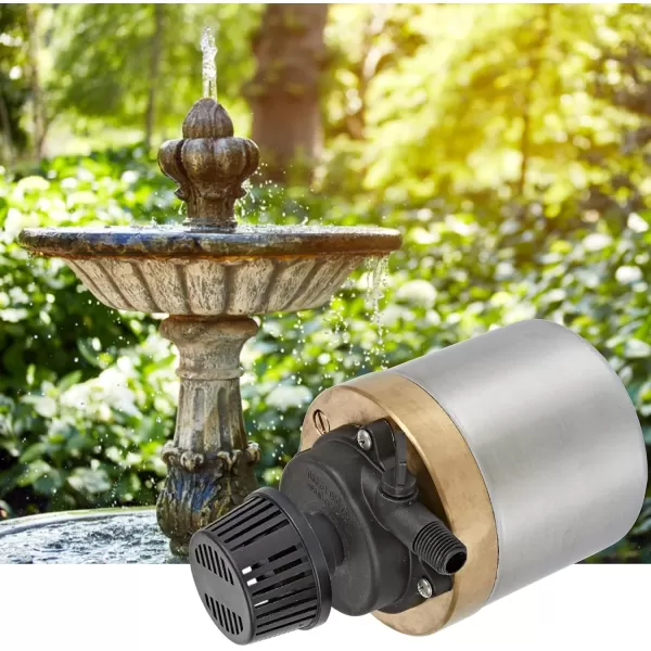 imageLittle Giant S580PT20 115 Volt 740 GPH Oilless Stainless Steel and Bronze Direct Drive Pump for Fresh or Salt Water Ponds or Fountains Steel 517100002335 GPH