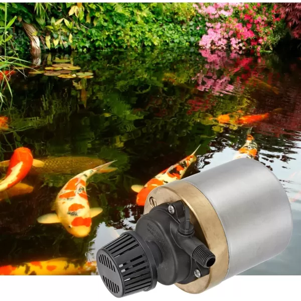 imageLittle Giant S580PT20 115 Volt 740 GPH Oilless Stainless Steel and Bronze Direct Drive Pump for Fresh or Salt Water Ponds or Fountains Steel 517100002335 GPH