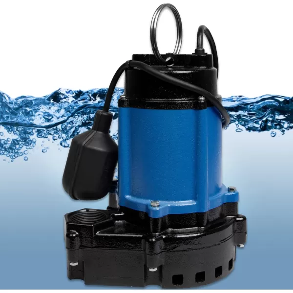 imageLittle Giant Select Series LGEFF50T 115 Volt 12 hp 4020 GPH Cast Iron Effluent Pump with Tethered Switch and 20Ft Cord Black 14942680