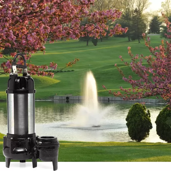 imageLittle Giant WGFP75 115 Volt 4890 GPH Stainless Steel And Cast Iron Water Feature Pump with 19Ft Cord Black 56606915 HP  9750 GPH