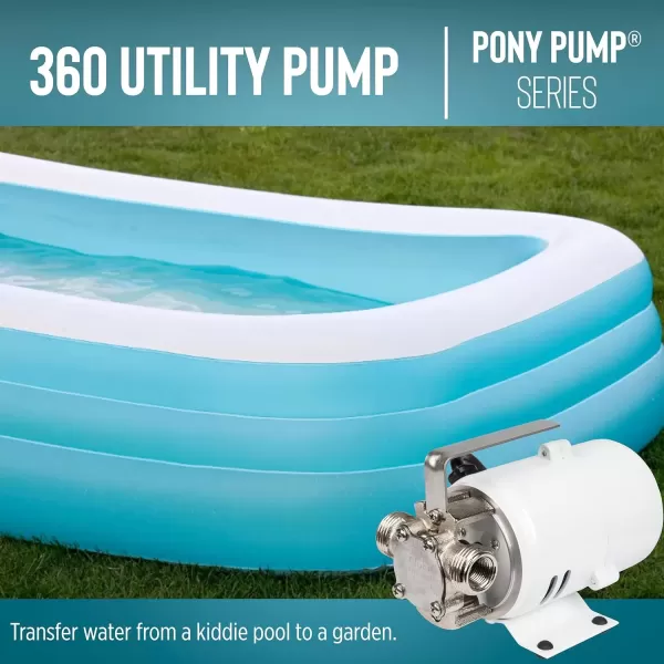 imageLittle Giant 360 115V 360 GPH 110 HP Plated Brass NonSubmersible MultiPurpose Utility Water Transfer Pony Pump with 6Ft Cord White 555112