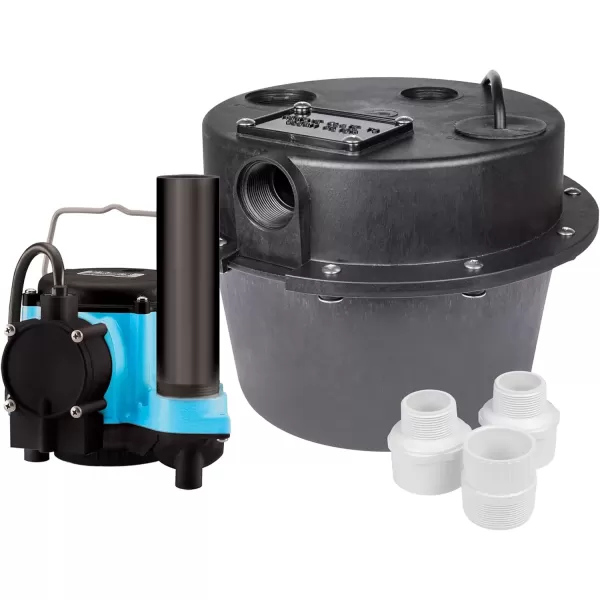 imageLittle Giant WRSC6 115Volt 13 HP 2760 GPH Compact Under Sink Drainosaur Automatic Sump PumpBasin System BlackBlue 506065 ampamp Studor 20341 MiniVent Air Admittance Valve with PVC Adapter15