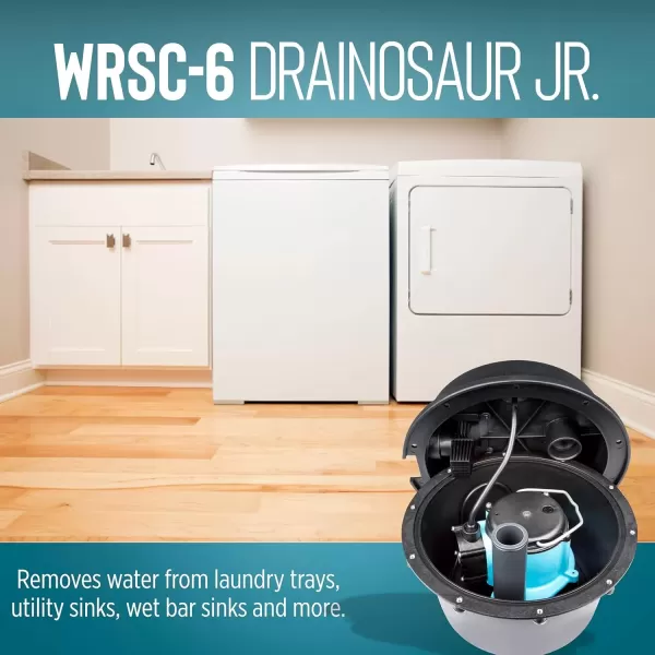 imageLittle Giant WRSC6 115Volt 13 HP 2760 GPH Compact Under Sink Drainosaur Automatic Sump PumpBasin System BlackBlue 506065 ampamp Studor 20341 MiniVent Air Admittance Valve with PVC Adapter15