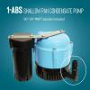 imageLittle Giant 1ABS 230volt 5060 Hz 1150 HP 205 GPH Automatic Shallow Pan Condensate Removal Pump for Ceiling Mounted Air Conditioners or Dehumidifiers BlackBlue 550532230volt plugless  no tank