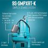image:imageLittle Giant 9SSMPXRTK Preassembled Simplex Sewage System with 115volt 410 HP 9SCCIARF Sewage Pump with Piggyback Tethered Float Switch Polyethylene 18 x 30 Basin BlackBlue 509073
