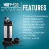 image:imageLittle Giant WGFP200 230Volt 2 HP 16000 GPH Large Submersible Stainless Steel and Cast Iron Water Feature Pump with 32Ft Cord and 230Volt Plug Black 566072