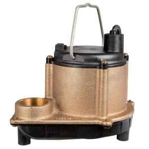 image:imageLittle Giant 8CBM 115 Volt 410 HP 3240 GPH Manual Bronze Submersible Sump Pump for Aggressive Water Conditions with 10Ft Cord Bronze 508257