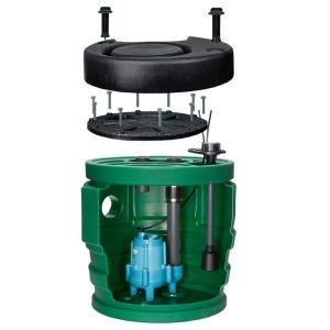 image:imageLittle Giant 9SF2V2D Pit Plus SR Sewage Basin System with 115Volt 410 HP 6000 GPH 9SCCIM Sewage Pump and 20Ft Cord GreenBlueBlack 50966124x24  9SCCIM  ECM Switch  No Alarm  2 Vent