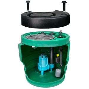 image:imageLittle Giant 9SF2V2D Pit Plus SR Sewage Basin System with 115Volt 410 HP 6000 GPH 9SCCIM Sewage Pump and 20Ft Cord GreenBlueBlack 50966124x24  9SCCIM  Float  Indoor Alarm  2 Vent