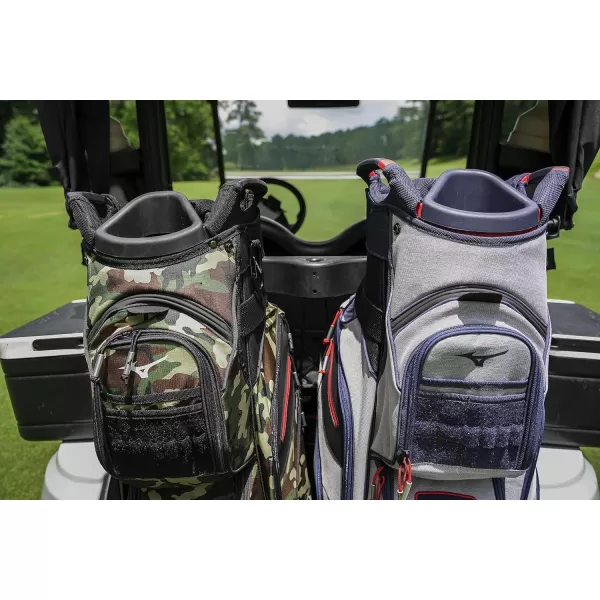 Mizuno BR-D4C Golf Cart Bag | 14 Way Top Cuff | Full Length Dividers | Single Shoulder Strap | Extra Large Insulated Cooler | Rainhood