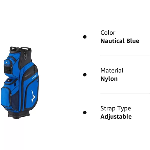 Mizuno BR-D4C Golf Cart Bag | 14 Way Top Cuff | Full Length Dividers | Single Shoulder Strap | Extra Large Insulated Cooler | Rainhood