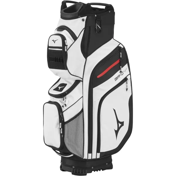 Mizuno BR-D4C Golf Cart Bag | 14 Way Top Cuff | Full Length Dividers | Single Shoulder Strap | Extra Large Insulated Cooler | Rainhood