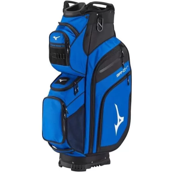 Mizuno BR-D4C Golf Cart Bag | 14 Way Top Cuff | Full Length Dividers | Single Shoulder Strap | Extra Large Insulated Cooler | Rainhood