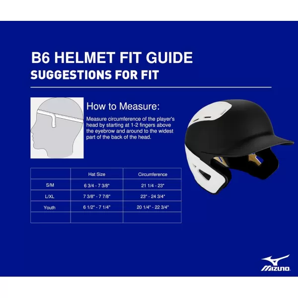 Mizuno Adult B6 Baseball Batting Helmet