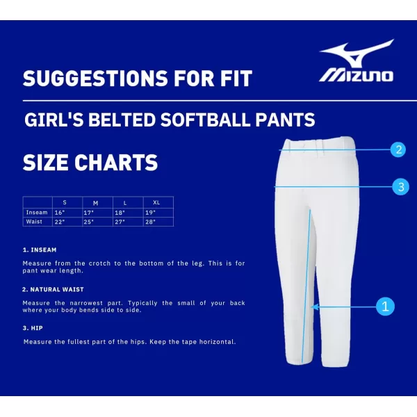 Mizuno Girls' Belted Fastpitch Softball Pant