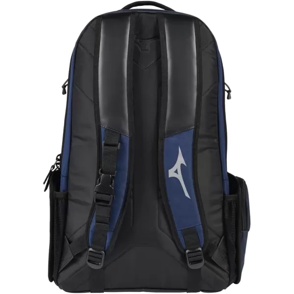 Mizuno MVP Backpack 22 | Baseball and Softball Bag | 4 Bat Sleeves | Felted Valuables Sleeve | Padded Back | Ventilated Footwear Storage | Molle Attachment Straps