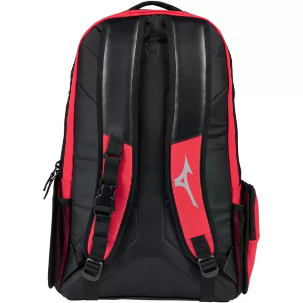 Mizuno MVP Backpack 22 | Baseball and Softball Bag | 4 Bat Sleeves | Felted Valuables Sleeve | Padded Back | Ventilated Footwear Storage | Molle Attachment Straps