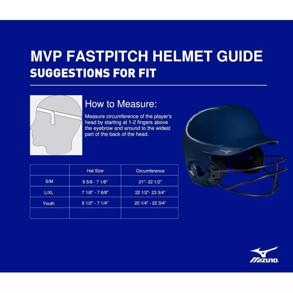 Mizuno MVP Series Solid Batting Helmet with Fastpitch Softball Mask