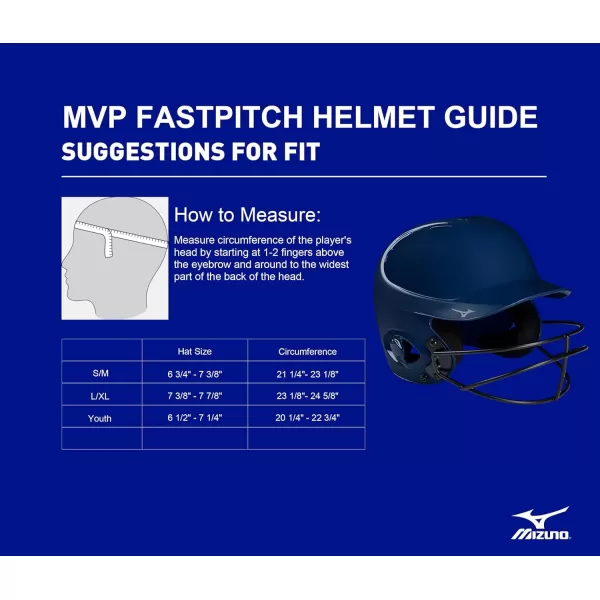 Mizuno MVP Series Solid Batting Helmet with Fastpitch Softball Mask