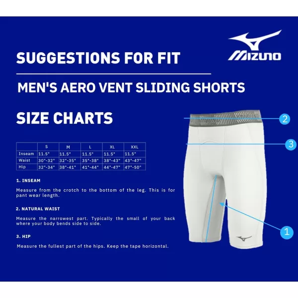 Mizuno Men's Aero Vent Padded Baseball Sliding Short