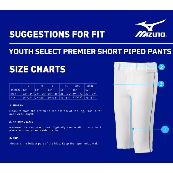 Mizuno Youth Premier Piped Short Baseball Pant