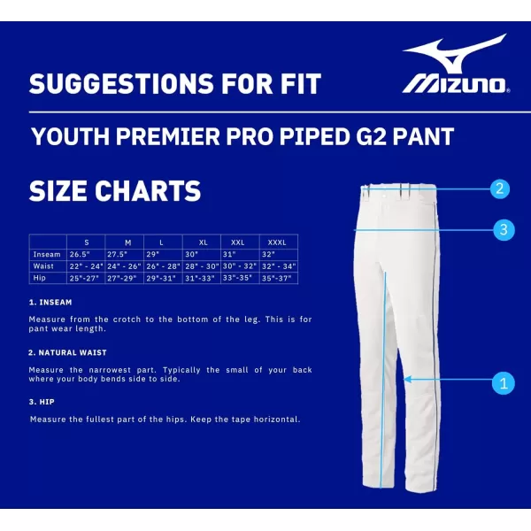 Mizuno Youth Premier Pro Piped G2 Baseball Pant