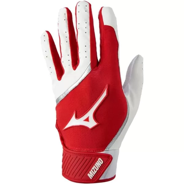 Mizuno MVP Adult Baseball Batting Gloves | Pair | Adult, Youth, and TBall | Nonslip Palm | FlexMesh Back | QuikAdjust Wrist Tab