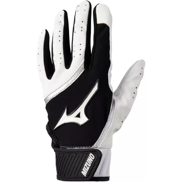 Mizuno MVP Adult Baseball Batting Gloves | Pair | Adult, Youth, and TBall | Nonslip Palm | FlexMesh Back | QuikAdjust Wrist Tab