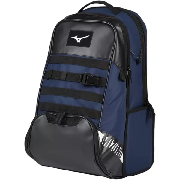 Mizuno MVP Backpack 22 | Baseball and Softball Bag | 4 Bat Sleeves | Felted Valuables Sleeve | Padded Back | Ventilated Footwear Storage | Molle Attachment Straps