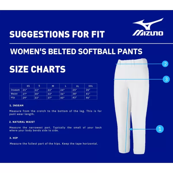 Mizuno Adult Women's Belted Low Rise Fastpitch Softball Pant