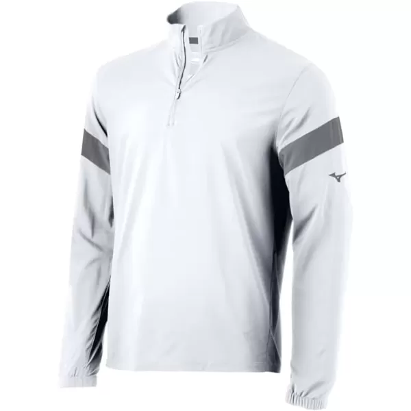 Mizuno Long Sleeve Hitting Jacket | Wind Resistant | Stretch Woven Fabric | Front 1/4 Zip | Side 1/4 Zip